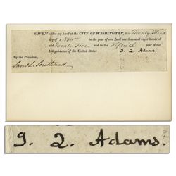 John Quincy Adams Signature as President