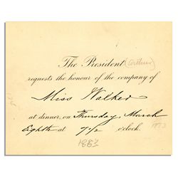 Chester Arthur Presidential Invitation