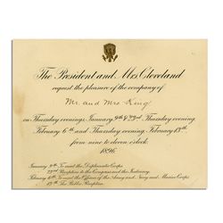 Grover Cleveland 1896 White House Invitation