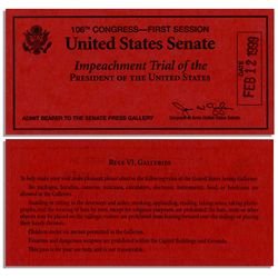 Bill Clinton Red Impeachment Trial Ticket