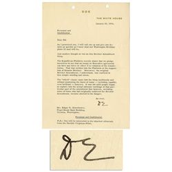 Eisenhower Letter Signed as President -- ''...The 'which' clause came into the thing insidiously and