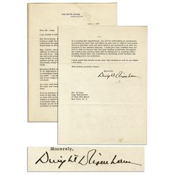 Dwight Eisenhower Letter Signed as President to Al Capp -- ''...we must wage peace with all the vigo