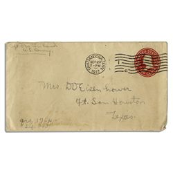 Dwight D. Eisenhower 1917 Free Frank Envelope Signed & Addressed to ''Mrs. DD Eisenhower'' In His Ha