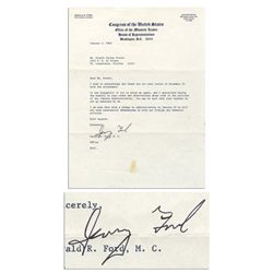 Gerald Ford Typed Letter Signed as House Minority Leader -- ''...I am sure that with a change in adm