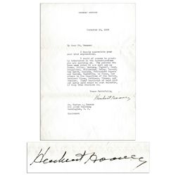 Herbert Hoover 1934 Letter Signed Regarding FDR's Controversial Gold Policy -- ''...I would of cours