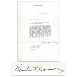 Herbert Hoover 1934 Letter Signed Regarding FDR's Controversial Gold Policy -- ''...I would of cours