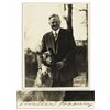 Image 1 : Herbert Hoover Signed 8'' x 10'' Campaign Photo of Himself With His Dog ''King Tut''