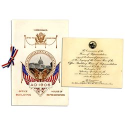 Invitation and Program From the Laying of the Cornerstone for the New House of Representatives Build