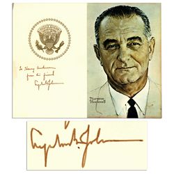 Lyndon B. Johnson Signed Norman Rockwell Portrait