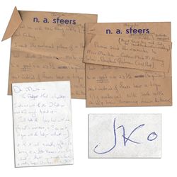 Jackie Onassis Collection of Three Handwritten Notes to Her Bergdorf Goodman Personal Shopper Marita