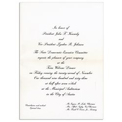 Invitation to Dinner Welcoming JFK to Texas the Night of His Assassination