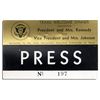 Image 1 : Press Badge for JFK's Texas Welcome Dinner Scheduled for 22 November 1963