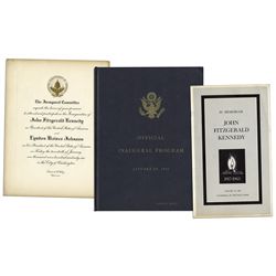 John F. Kennedy Inauguration & Assassination Lot -- Invitation, Program & JFK's Solemn Pontifical Ma