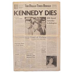 Dallas Robert Kennedy Assassination Newspaper