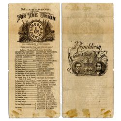Michigan Ballot From the Lincoln-Johnson 1864 Presidential Election