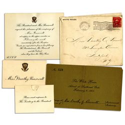 President Theodore Roosevelt White House Dinner Invitation -- Sent to His Cousin Dorothy Roosevelt