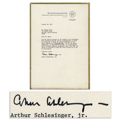 Arthur Schlesinger Typed Letter Signed -- ''...As for the Warren Commission, it does seem to me that