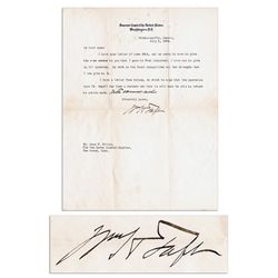 William Howard Taft Letter Signed as Chief Justice -- ''...My work on the Court monopolizes all the 