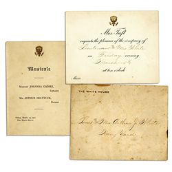 Taft Presidential Invitation to a Musical Performance at the White House -- 1912