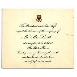 President William Taft 1911 White House Invitation