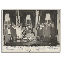 Harry Truman Signed Photo -- Just Two Weeks After The Dropping of the A-Bomb on Hiroshima -- Also Si