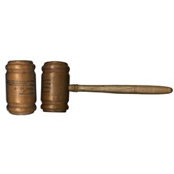 Presentation Gavel Made of Pine Wood From The White House & Hickory From Mount Vernon -- With Printe