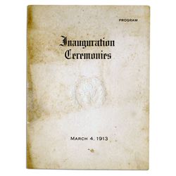 Woodrow Wilson First Inaugural Program -- 1913