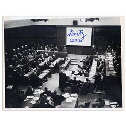 WWII Nazi Admiral Karl Donitz Signed 10'' x 8'' Photo of the Nuremberg Trials