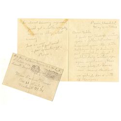 Rene Gagnon WWII-Dated 1943 Autograph Letter Signed to His Love Back Home, From Training Camp on Par
