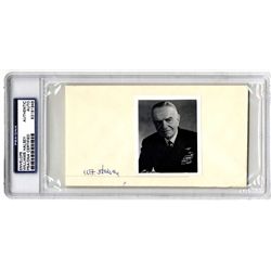 WWII Fleet Admiral Bill Halsey Signed Photo Display -- PSA Encapsulated