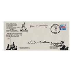Iwo Jima's 44th Anniversary First Day Cover -- Signed by Joe Rosenthal, John Bradley & Charles Lindb