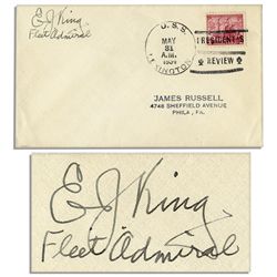 WWII Fleet Admiral Ernest King Cover Signed