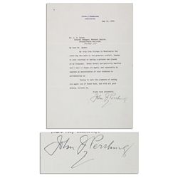 John J. Pershing Typed Letter Signed From 1939 -- ''...Thanks to your courtesy in having a private c