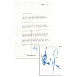 Albert Speer Letter Signed -- ''...I [don't] personally condone Nixon's actions...Let's hope that th