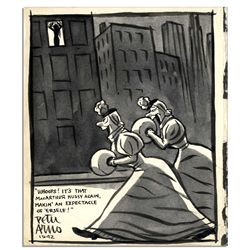 Peter Arno Original Hand-Drawn Cartoon Signed -- Created for Helen Hayes' Daughter