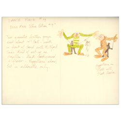 Jim Henson Early ''Muppets'' Character Sketch -- Depicting Notes for a Muppets Dance Number Featurin