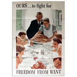 Wartime Norman Rockwell Poster -- ''Freedom From Want'' -- 28.5'' x 40''