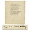 Image 1 : Marc Connelly Autograph Verse Signed
