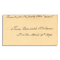 Famed Fireside Poet Oliver Wendell Holmes Signed Card