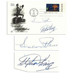 Vincent Price & Stephen King FDC Signed -- Stamp and Cover Feature ''The Legend of Sleepy Hollow'' -