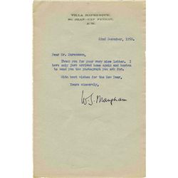 W. Somerset Maugham 1950 Typed Letter Signed