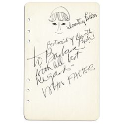 Dorothy Parker's Signature & Sketch