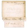 Image 1 : Harriet Beecher Stowe Handwrites a Quote From ''Macbeth'' and Signs Alongside William Cullen Bryant 