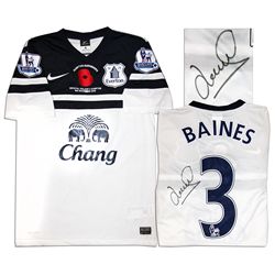 Leighton Baines Match Worn Everton Football Shirt Signed