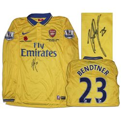 Arsenal Football Shirt Match Worn and Signed by Nicklas Bendtner