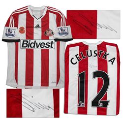 Ondrej Celustka Match Worn Sunderland Football Shirt Signed