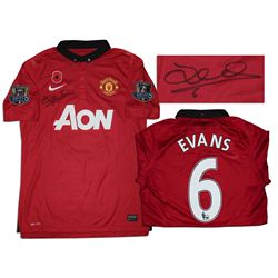 Jonny Evans Match Worn Manchester United Shirt Signed