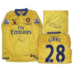 Arsenal Football Shirt Match Worn and Signed by Kieran Gibbs