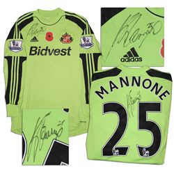 Vito Mannone Match Worn Sunderland Football Shirt Signed