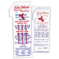 Two Evel Knievel Snake River Canyon Jump Tickets -- ''I said that I would jump the Snake River when 